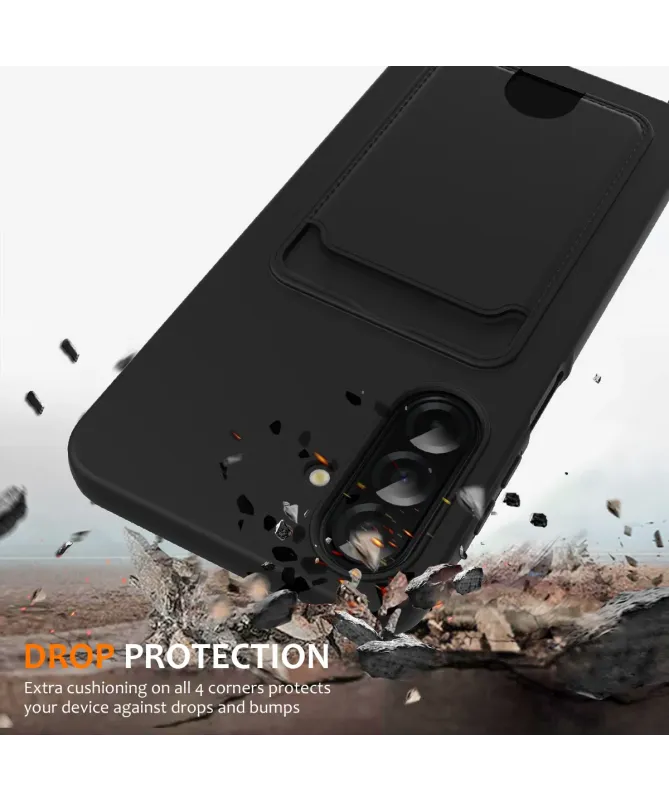 Coque Samsung Galaxy A17 5G Silicone Liquide à Cordon et Porte-carte