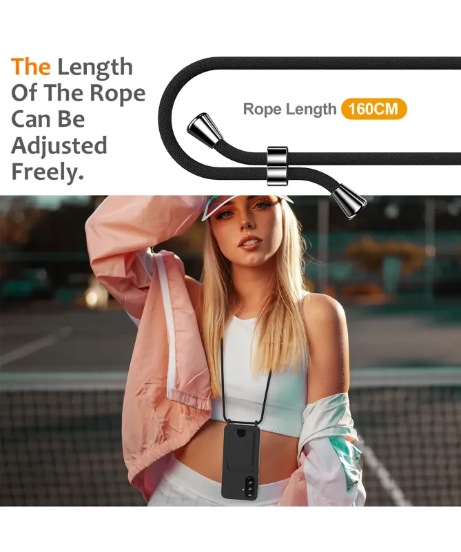 Coque Samsung Galaxy A17 5G Silicone Liquide à Cordon et Porte-carte