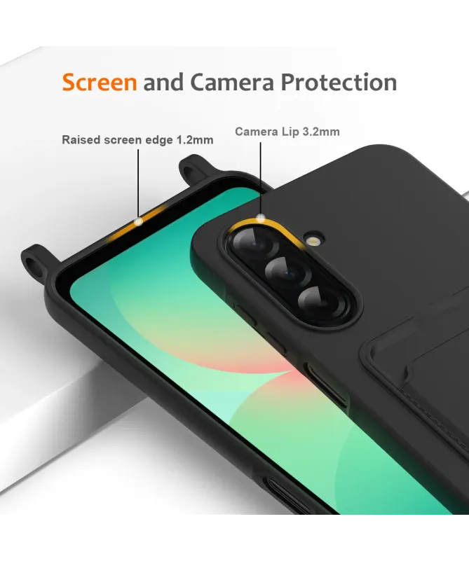 Coque Samsung Galaxy A17 5G Silicone Liquide à Cordon et Porte-carte