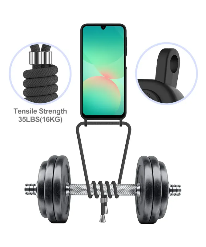 Coque Samsung Galaxy A17 5G Silicone Liquide à Cordon et Porte-carte