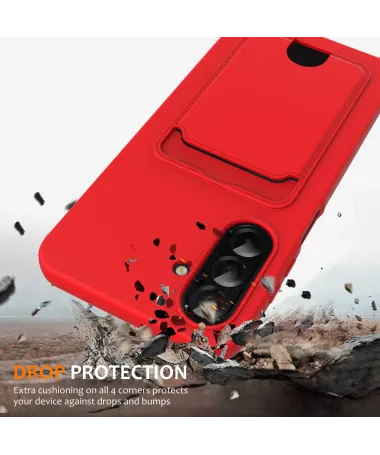 Coque Samsung Galaxy A17 5G Silicone Liquide à Cordon et Porte-carte