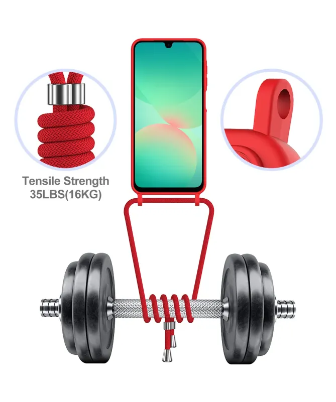 Coque Samsung Galaxy A17 5G Silicone Liquide à Cordon et Porte-carte