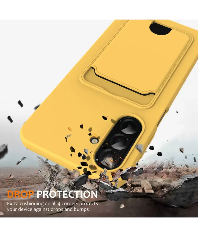 Coque Samsung Galaxy A17 5G Silicone Liquide à Cordon et Porte-carte