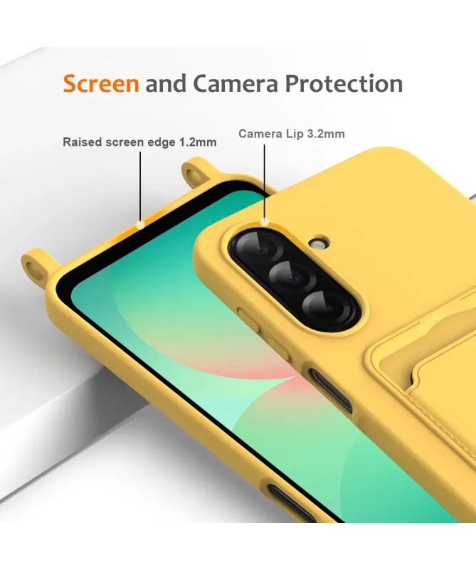 Coque Samsung Galaxy A17 5G Silicone Liquide à Cordon et Porte-carte