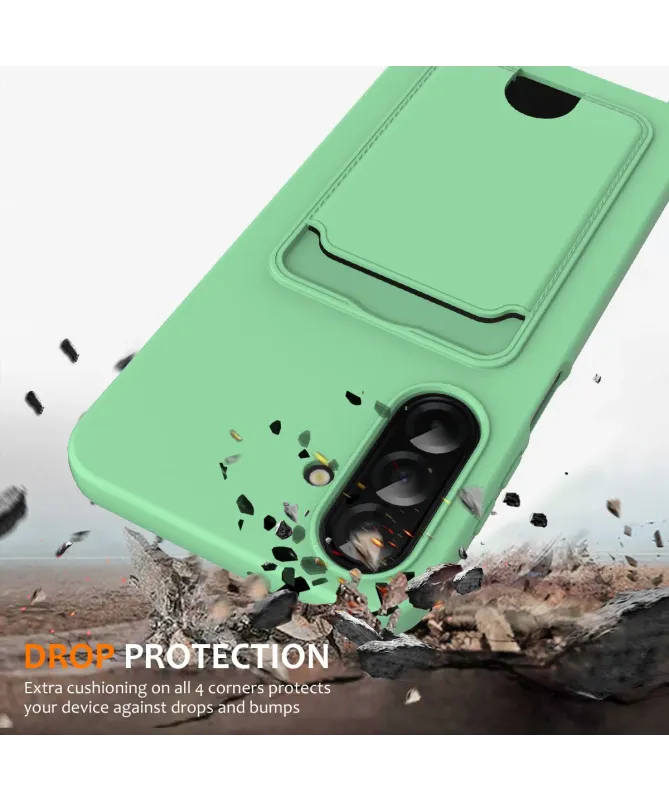 Coque Samsung Galaxy A17 5G Silicone Liquide à Cordon et Porte-carte