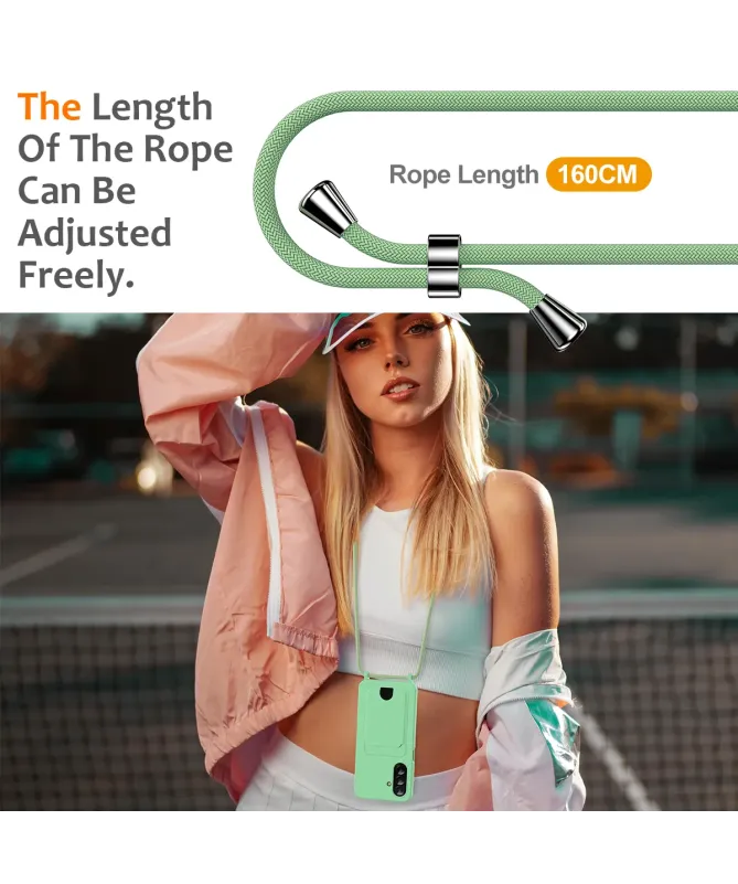 Coque Samsung Galaxy A17 5G Silicone Liquide à Cordon et Porte-carte