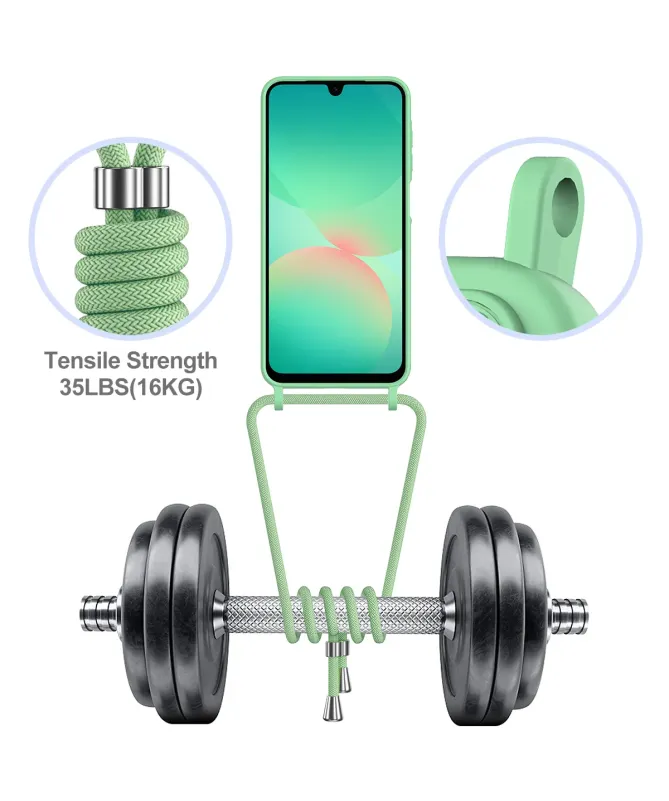 Coque Samsung Galaxy A17 5G Silicone Liquide à Cordon et Porte-carte