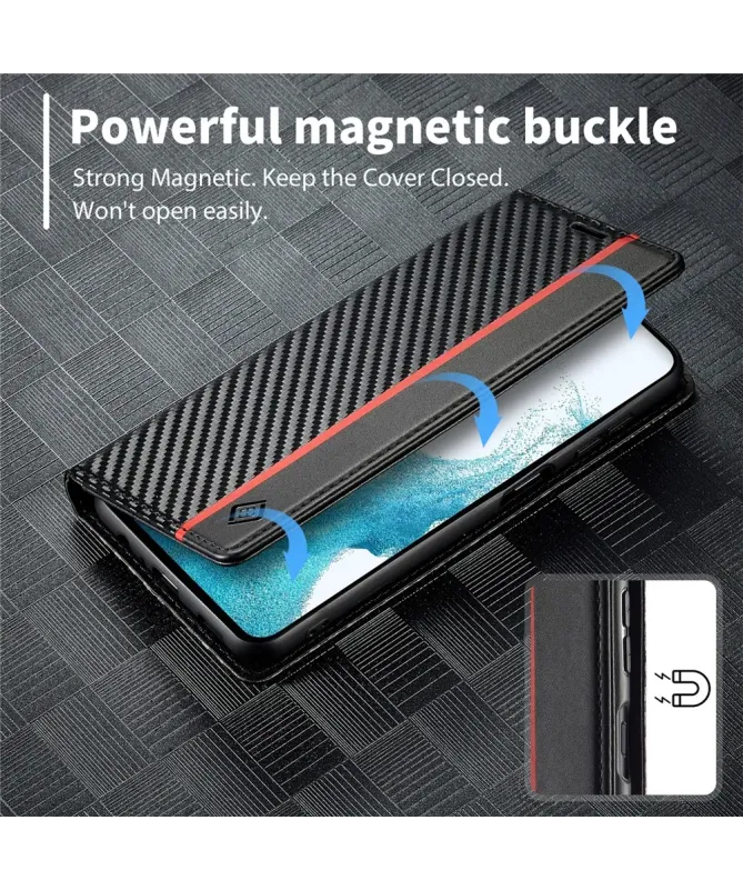 Flip cover Samsung Galaxy A17 5G fibre de carbone Vertical Stripe