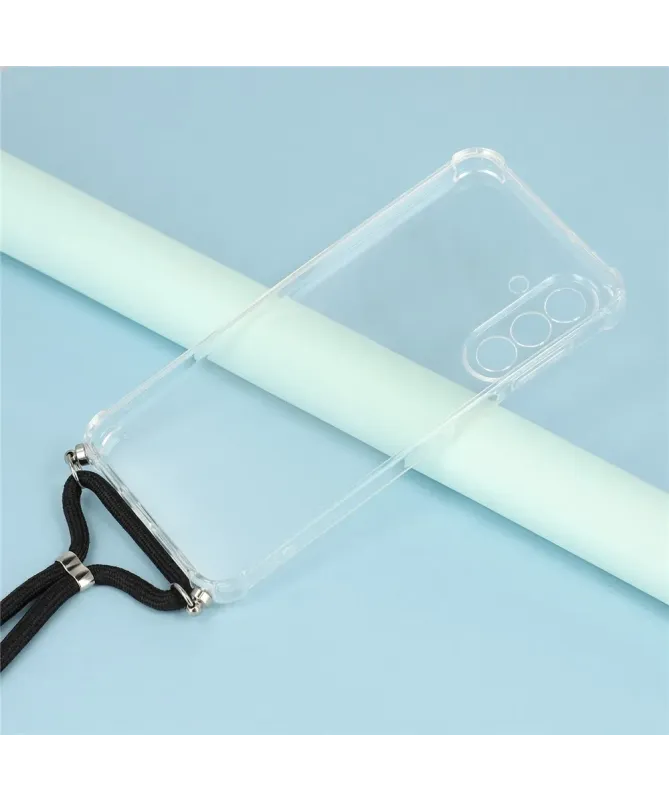 Coque Samsung Galaxy A17 5G transparente avec cordon | Cléos