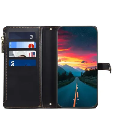 Housse Samsung Galaxy A17 5G feuilles colorées et zip