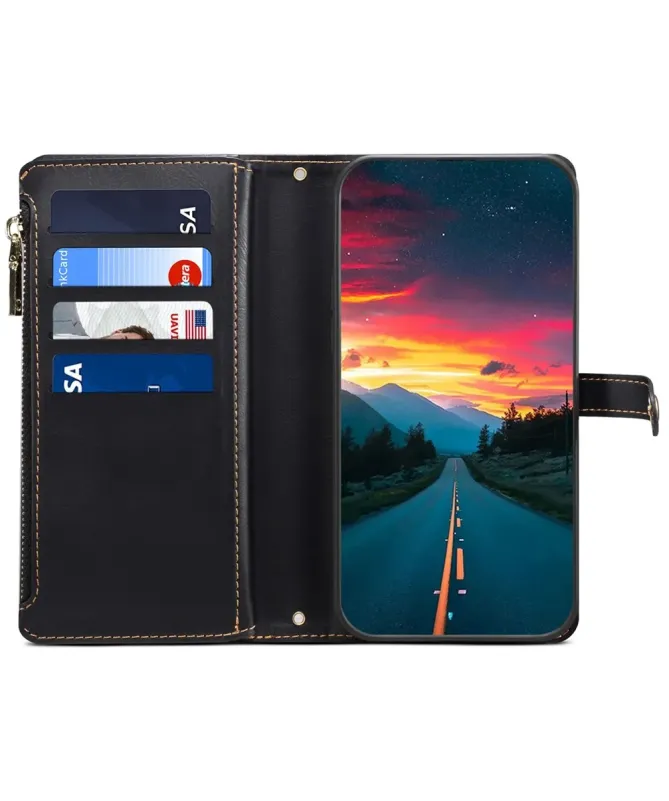 Housse Samsung Galaxy A17 5G feuilles colorées et zip