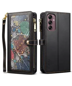 Housse Samsung Galaxy A17 5G feuilles colorées et zip