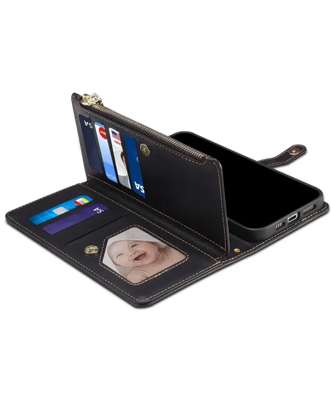 Housse Samsung Galaxy A17 5G feuilles colorées et zip