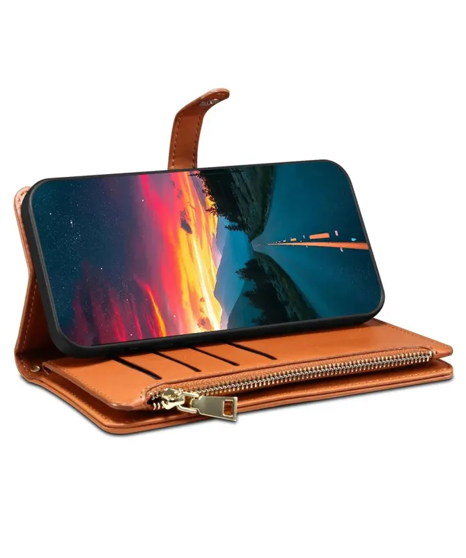 Housse Samsung Galaxy A17 5G feuilles colorées et zip