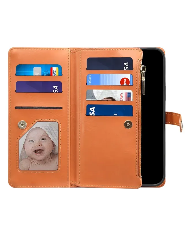 Housse Samsung Galaxy A17 5G feuilles colorées et zip