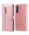 Housse Samsung Galaxy A17 5G Zipper Pocket Fonction Support Or Rose