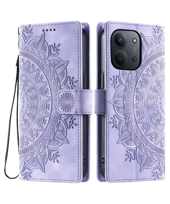 Housse Xiaomi Redmi 15C 4G Mandala avec Porte-Cartes et Dragonne