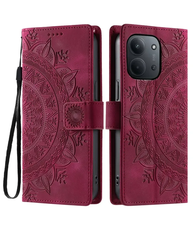 Housse Xiaomi Redmi 15C 4G Mandala avec Porte-Cartes et Dragonne