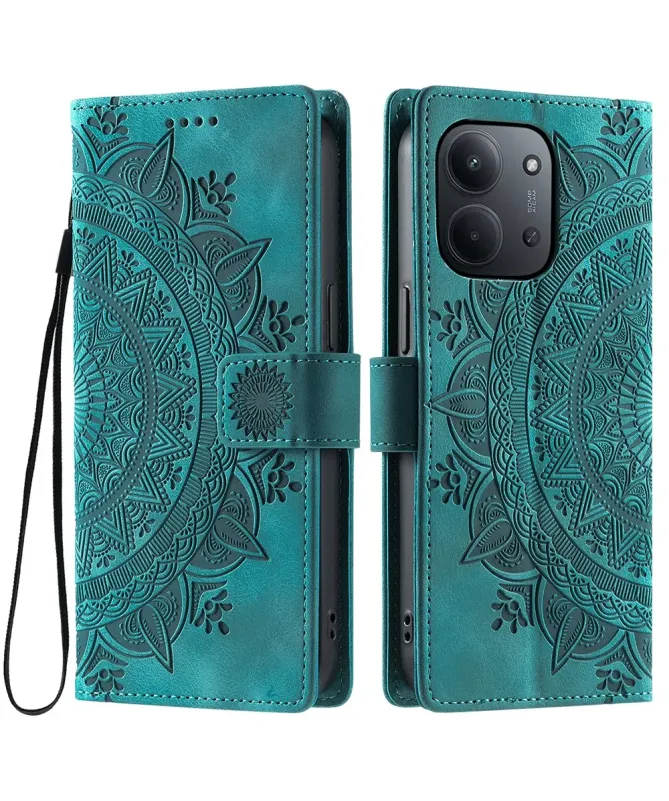 Housse Xiaomi Redmi 15C 4G Mandala avec Porte-Cartes et Dragonne