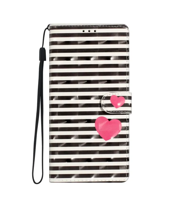 Housse Xiaomi Redmi 15C 4G Rayures et Cœurs