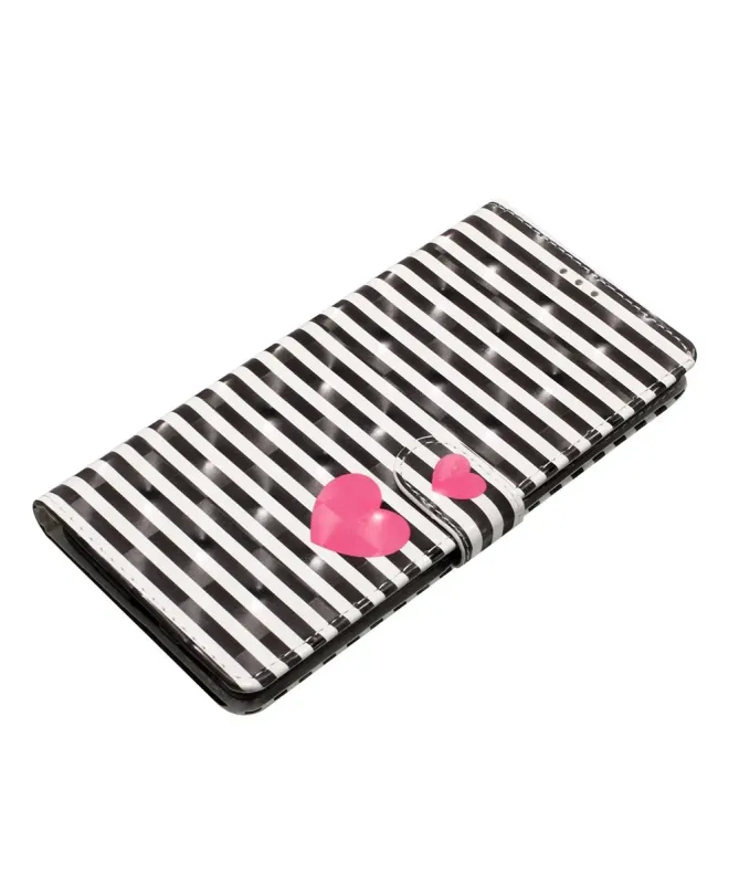 Housse Xiaomi Redmi 15C 4G Rayures et Cœurs