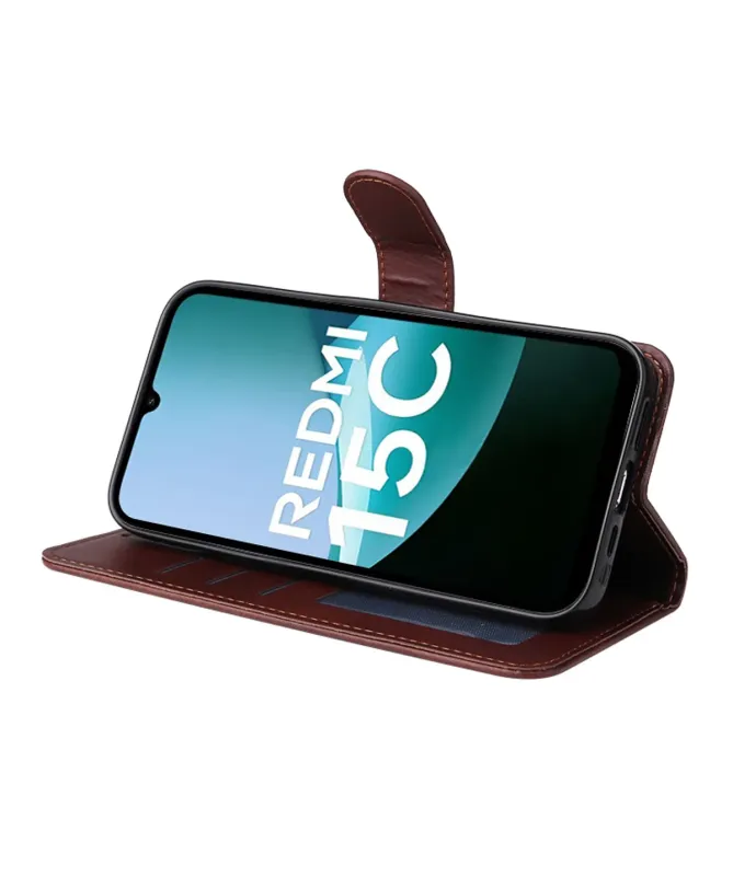 Housse Xiaomi Redmi 15C 4G Portefeuille avec Verre Trempé