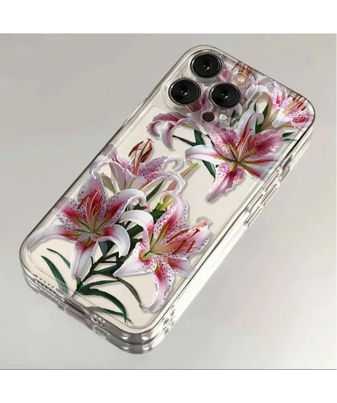 Coque iPhone 13 Pro Max Transparente Fleurs de Lys