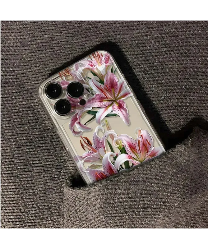 Coque iPhone 13 Pro Max Transparente Fleurs de Lys
