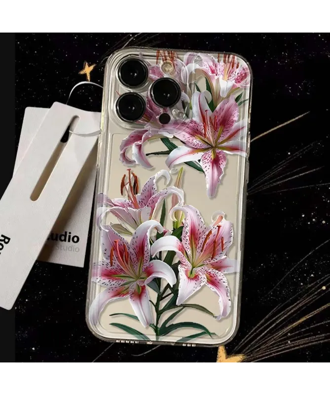 Coque iPhone 13 Pro Max Transparente Fleurs de Lys