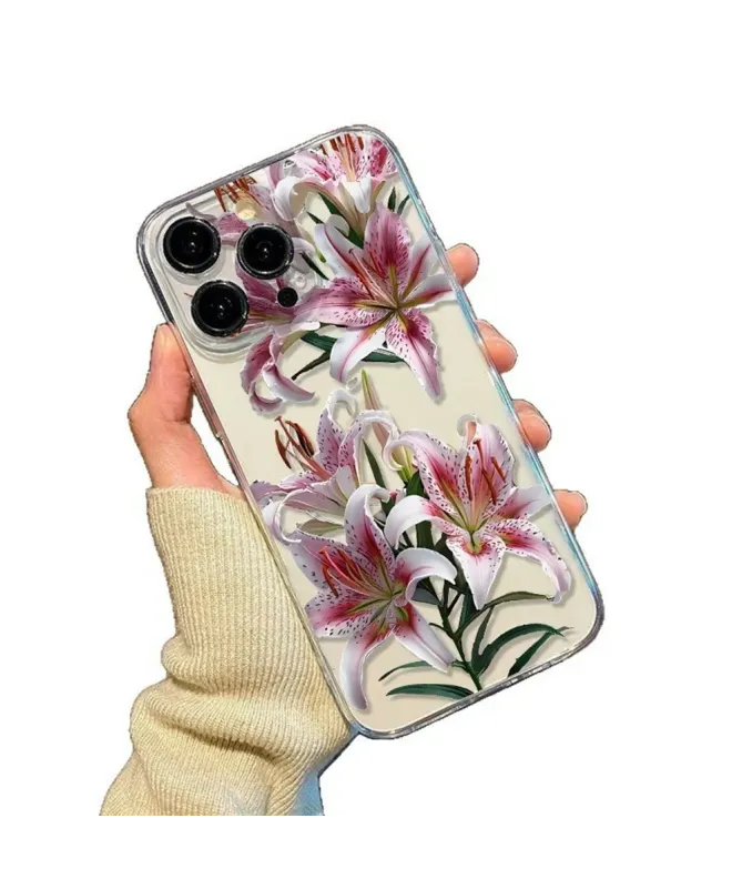 Coque iPhone 13 Pro Max Transparente Fleurs de Lys