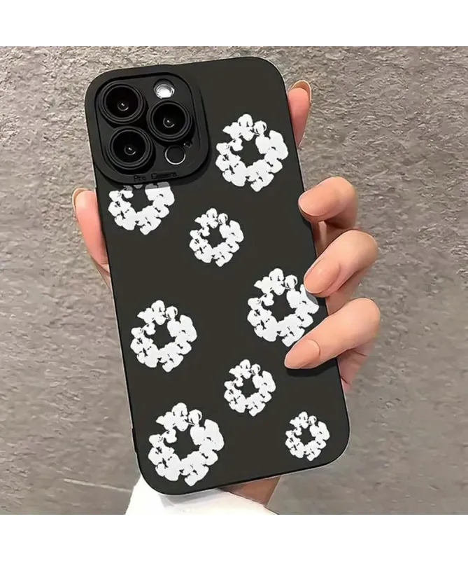 Coque iPhone 13 Pro Max Fleurs Blanches Minimaliste