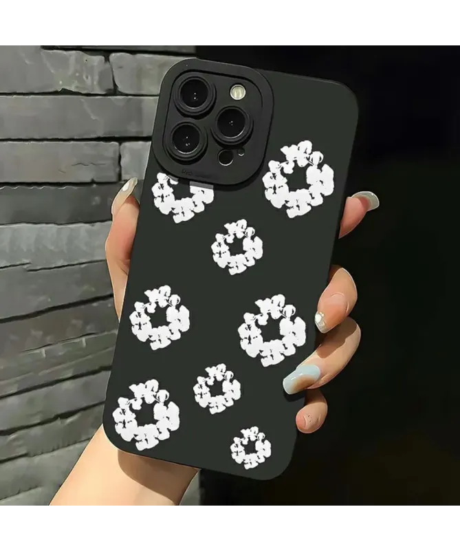 Coque iPhone 13 Pro Max Fleurs Blanches Minimaliste