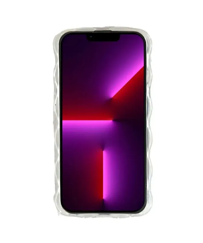 Coque iPhone 13 Pro Max Fleurs Peinture et Bords Ondulés