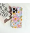 Coque iPhone 13 Pro Max Fleurs Peinture et Bords Ondulés