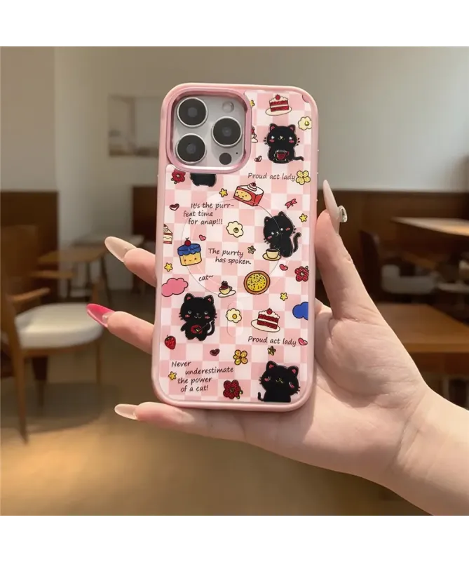 Coque iPhone 16 Pro Max Chat Noir Magnétique Amovible