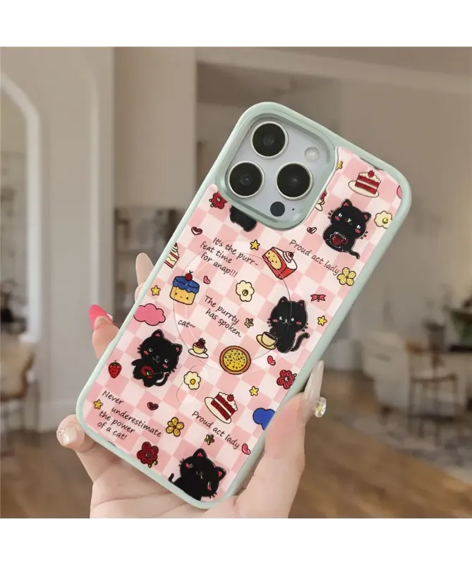 Coque iPhone 16 Pro Max Chat Noir Magnétique Amovible