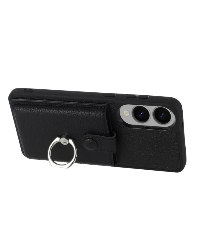 Coque Samsung Galaxy S25 Edge Porte-cartes Extractible et Anneau