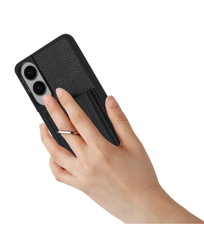 Coque Samsung Galaxy S25 Edge Porte-cartes Extractible et Anneau