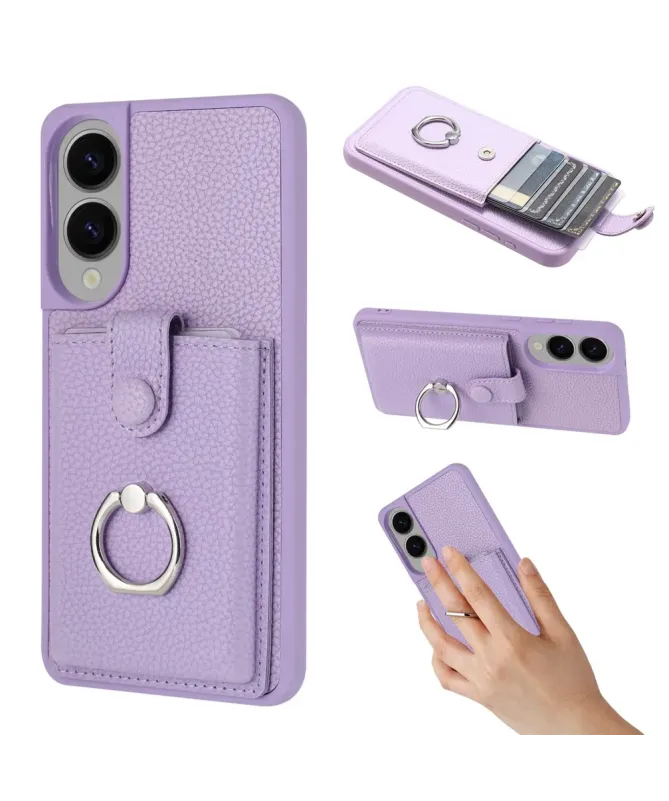 Coque Samsung Galaxy S25 Edge Porte-cartes Extractible et Anneau