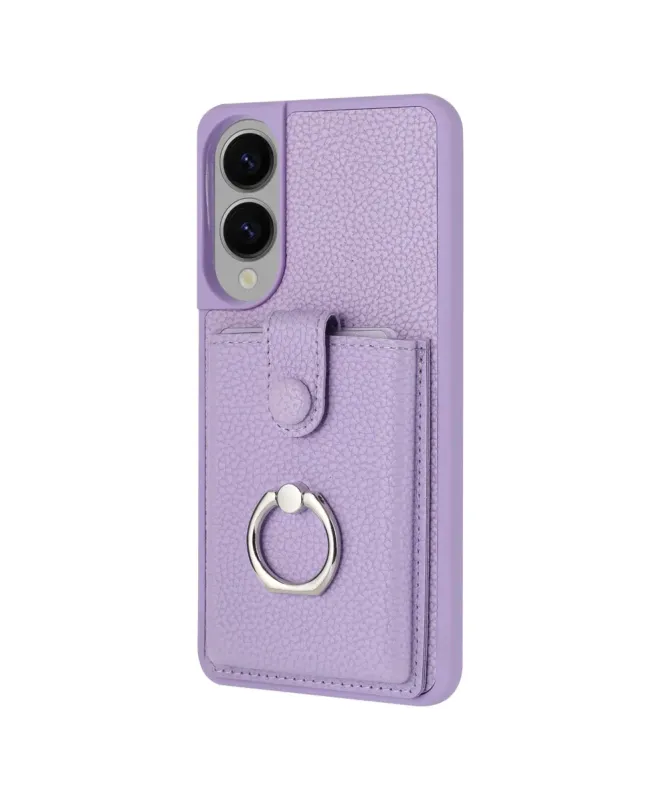 Coque Samsung Galaxy S25 Edge Porte-cartes Extractible et Anneau