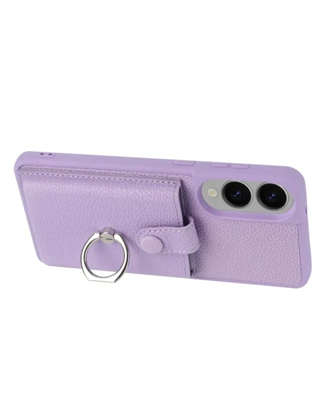 Coque Samsung Galaxy S25 Edge Porte-cartes Extractible et Anneau