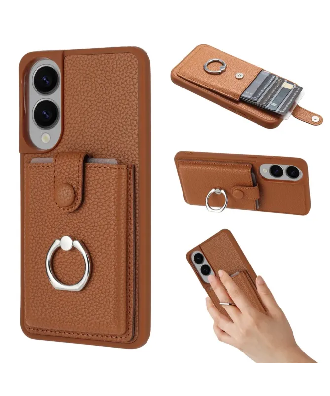 Coque Samsung Galaxy S25 Edge Porte-cartes Extractible et Anneau