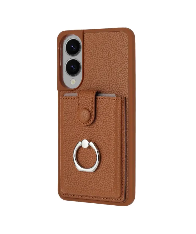 Coque Samsung Galaxy S25 Edge Porte-cartes Extractible et Anneau