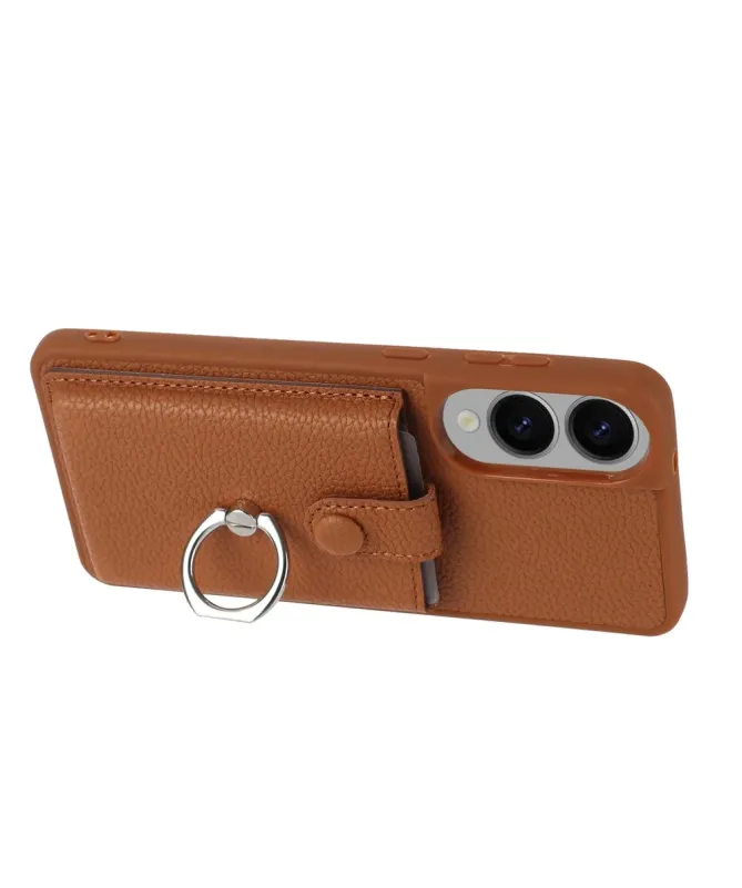Coque Samsung Galaxy S25 Edge Porte-cartes Extractible et Anneau