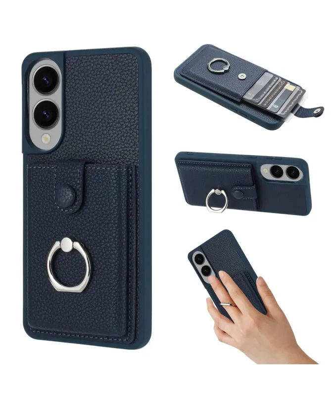 Coque Samsung Galaxy S25 Edge Porte-cartes Extractible et Anneau