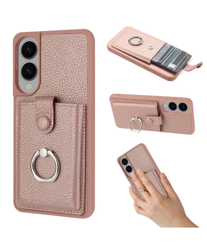 Coque Samsung Galaxy S25 Edge Porte-cartes Extractible et Anneau