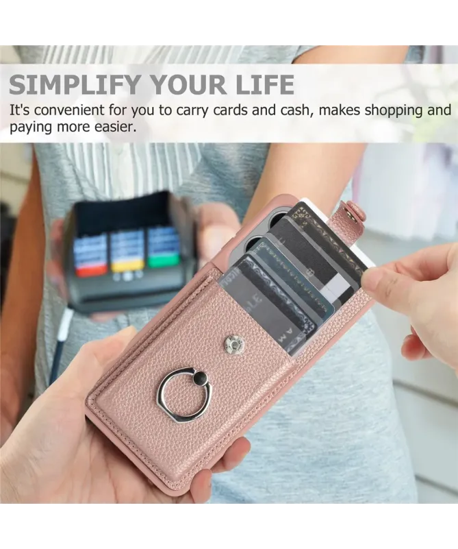 Coque Samsung Galaxy S25 Edge Porte-cartes Extractible et Anneau
