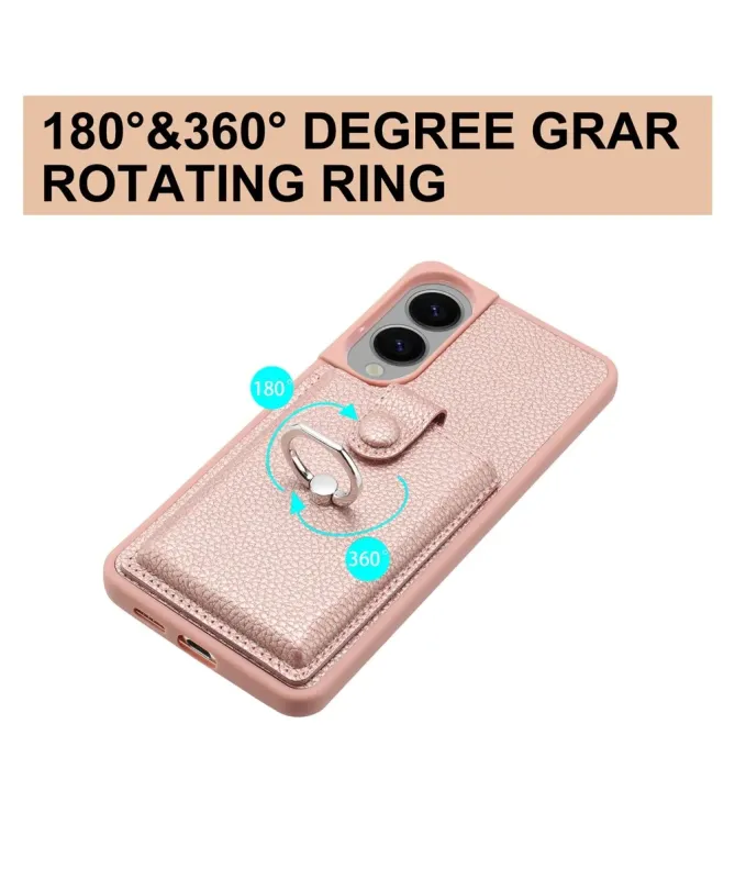 Coque Samsung Galaxy S25 Edge Porte-cartes Extractible et Anneau