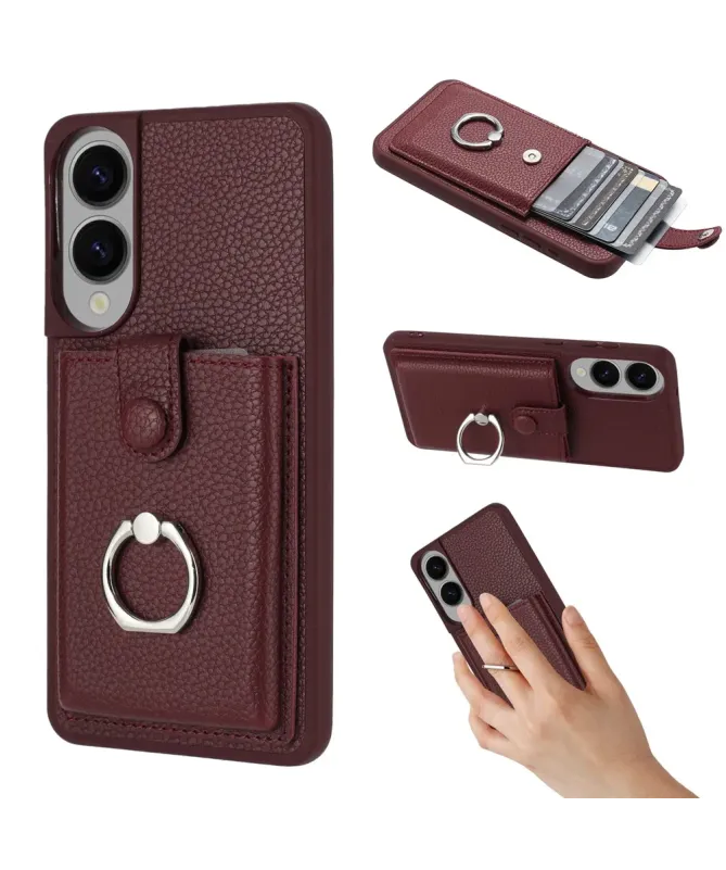 Coque Samsung Galaxy S25 Edge Porte-cartes Extractible et Anneau