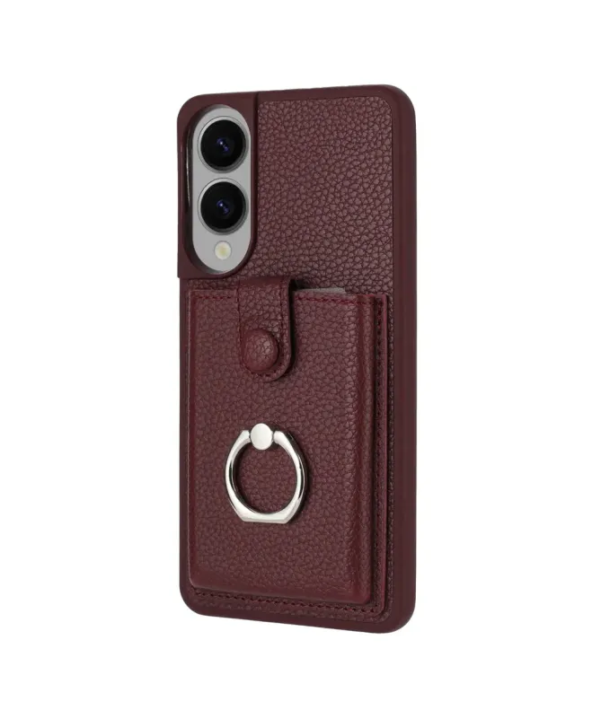 Coque Samsung Galaxy S25 Edge Porte-cartes Extractible et Anneau